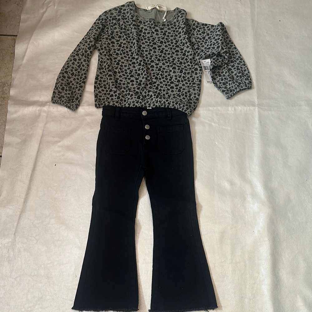 Jessica Simpson Kids Leopard Print Set - Gray and Black